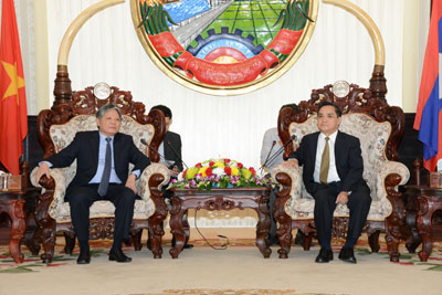 ນາຍົກລັດຖະມົນຕີ, ປະທານສະພາແຫ່ງຊາດ ລາວ ຕ້ອນຮັບຄະນະ ຜູ້ແທນຂັ້ນສູງກະຊວງຍຸຕິທຳຫວຽດນາມ